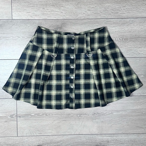 Hot Topic Y2K Style Yellow & Black Plaid Mini Skirt - Picture 5 of 13